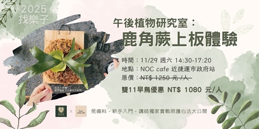 event-banner-午後植物研究室：鹿角蕨上板體驗