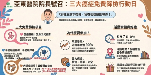 event-banner-亞東醫院三大癌症免費篩檢行動日
