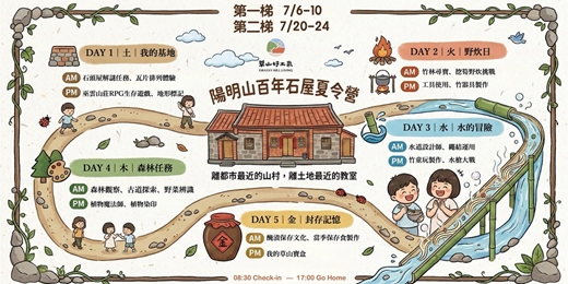 event-banner-【免費線上說明會】2026 陽明山百年石屋兒童夏令營｜草山好土氣 x 瓦拉米環境探索工作室