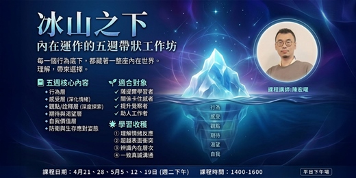 event-banner-冰山之下：內在運作的五週帶狀工作坊(平日下午場)