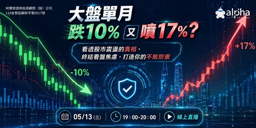 event-banner-【五月直播】大盤單月跌 10% 又噴 17%？看透股市震盪的真相，終結看盤焦慮，打造你的不敗防禦