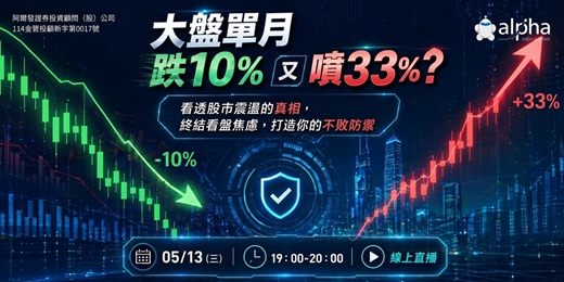 event-banner-【五月直播】大盤單月跌 10% 又噴 33%?看透股市震盪的真相,終結看盤焦慮,打造你的不敗防禦