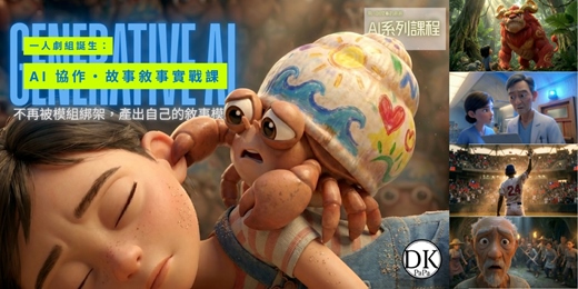 event-banner-【AI實戰課】一人劇組:故事敘事實戰課程(小班實戰制 / 兩人成班、上限十人)
