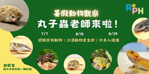 event-banner-暑假強檔動物觀察 l 丸子蟲老師的自然奇幻世界 l 新北美術館附近