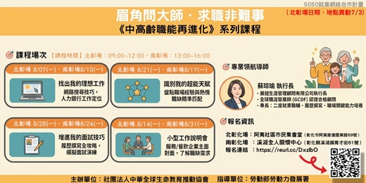 event-banner-【眉角問大師求職非難事.中高齡職能再進化】免費系列課程