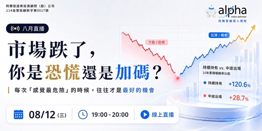 event-banner-【八月直播】市場跌了,你是恐慌還是加碼?——學會這一題,投資勝率直接翻轉