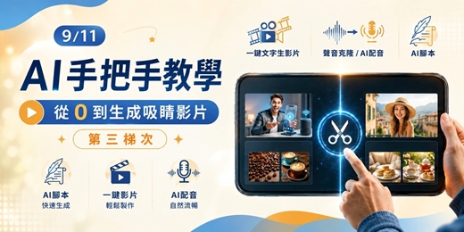 event-banner-9/11 AI手把手教學,從0到生成吸睛影片(第三梯次)