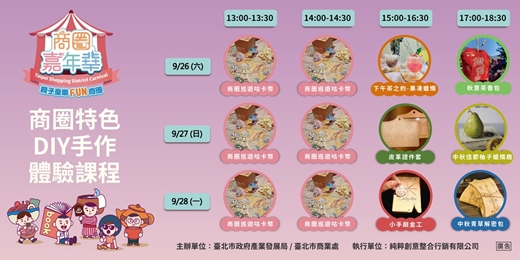 event-banner-2026【商圈嘉年華】親子童樂FUN商圈 -【商圈特色DIY手作體驗課程】(活動後退保證金100元及提供100元現金抵用券)