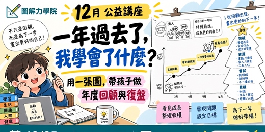 event-banner-圖解力學院 12月公益講座: 一年過去了,我學會了什麼?用一張圖,帶孩子做年度回顧與復盤