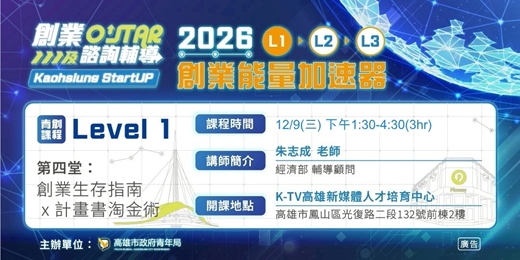 event-banner-Level 1 創業準備期 第四堂:創業生存指南x計畫書淘金術