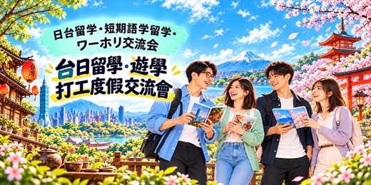 event-banner-日台留学・短期語学留学・ワーホリ交流会 (32歳以下) 台日留學・遊學・打工度假交流會 (32歲以下)
