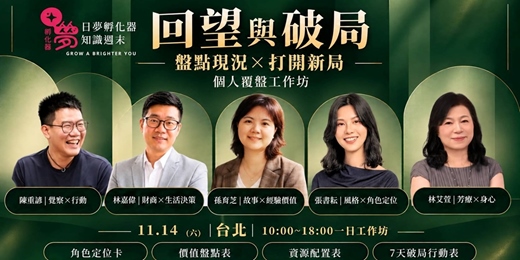 event-banner-【日夢孵化器 知識週末】《回望與破局》個人復盤工作坊|盤點現況 × 打開新局