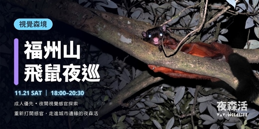 event-banner-11/21(六) 視覺森境《福州山飛鼠夜巡》