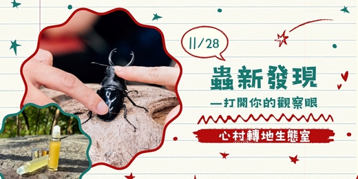 event-banner-【心村轉地生態室｜親子課程】蟲新發現－打開你的觀察眼