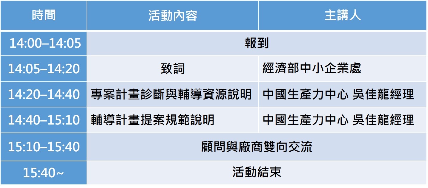 輔導計畫提案說明會 Accupass 活動通