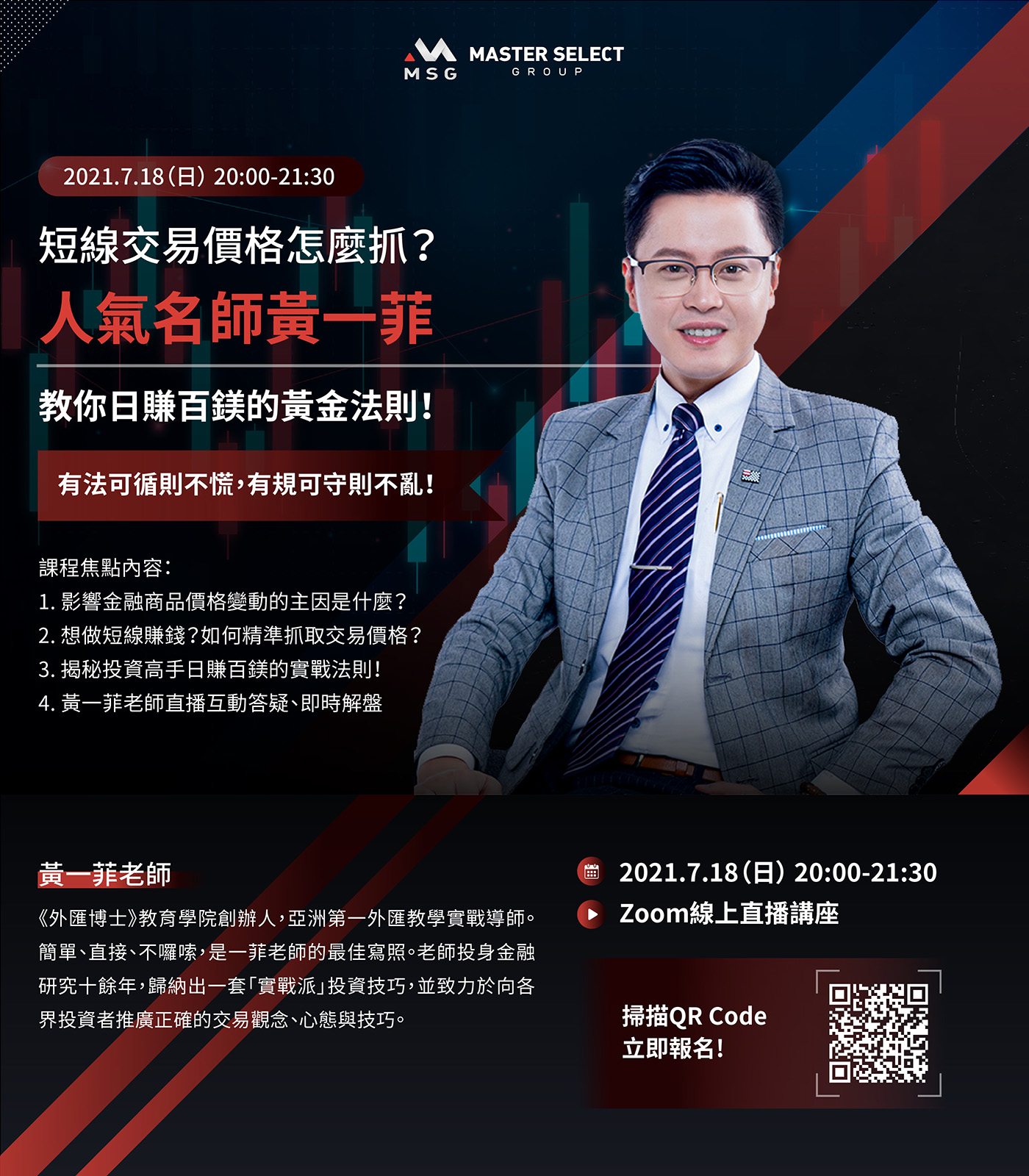 MSG邁盛集團】短線交易價格怎麼抓？人氣名師黃一菲，教你日賺百鎂的黃金法則！｜ACCUPASS 活動通