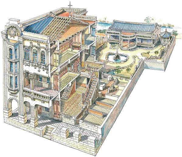 李乾朗教授手繪建築圖稿