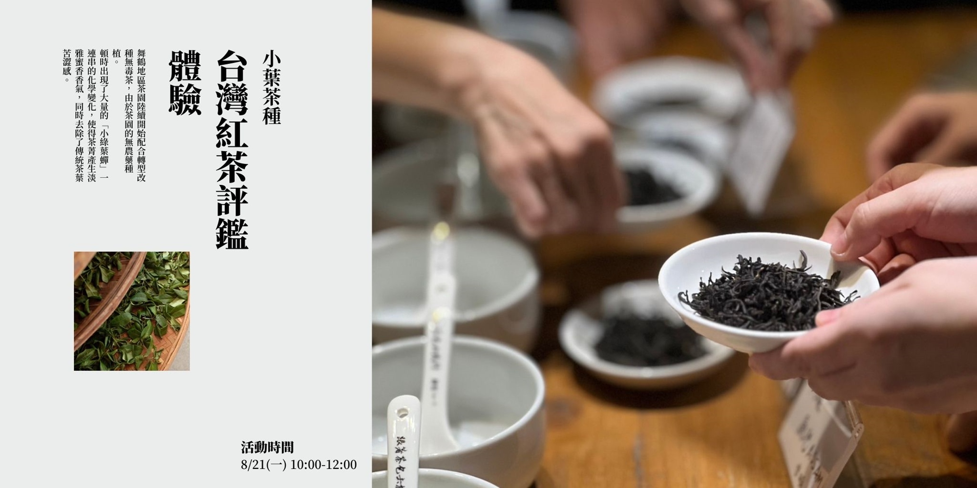 報名截止)【入門評鑑】台灣的小葉紅茶！喝2杯直接賺回票價（含奶茶製作