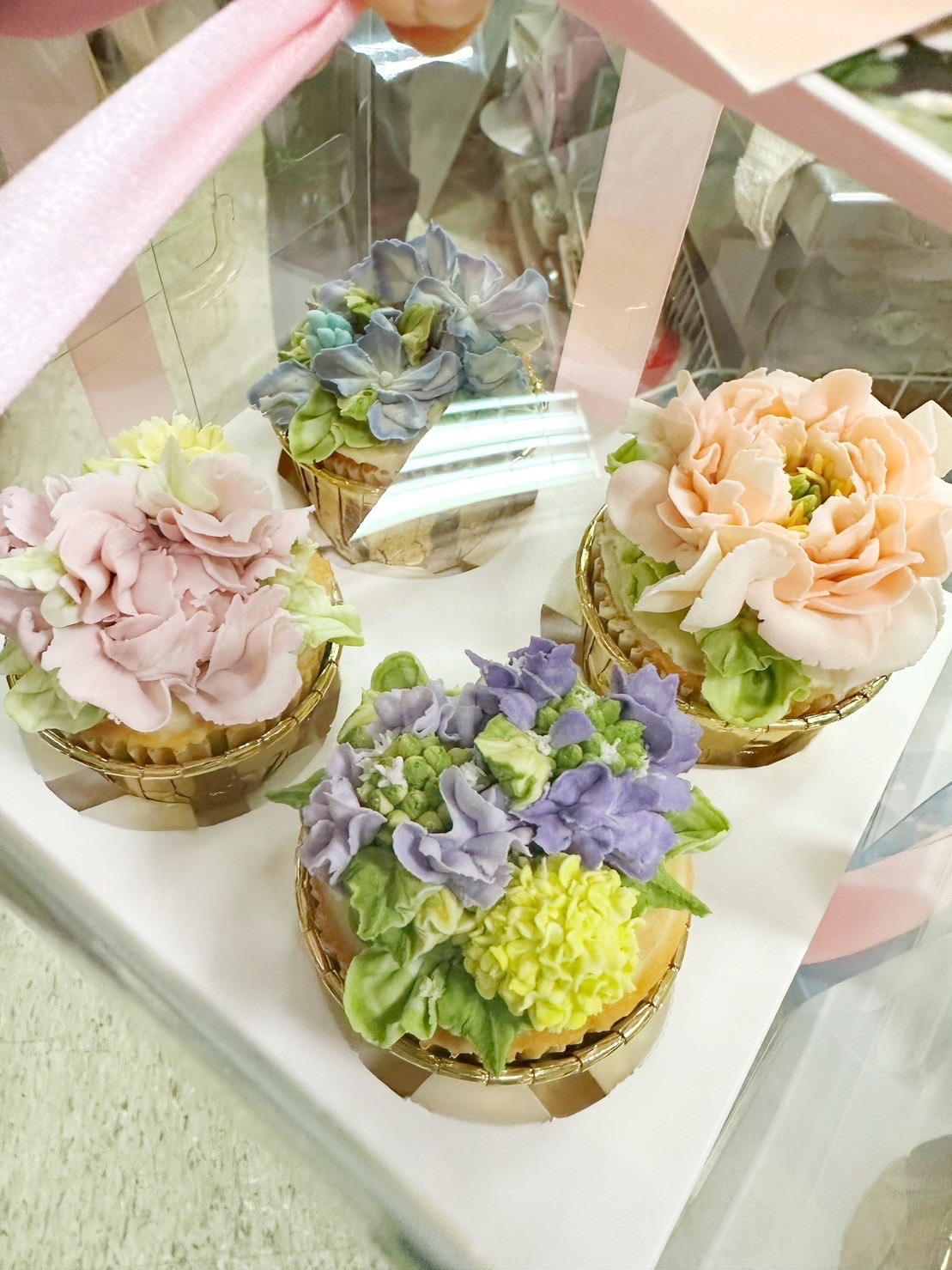 韓式裱花杯子蛋糕4入組