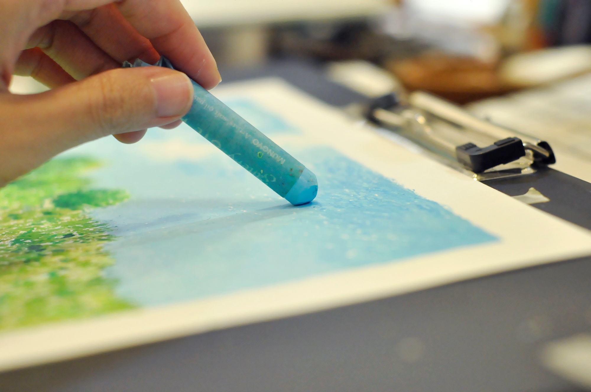 雄獅星空_在家寫生_陳怡今個展_創作花絮_蠟筆