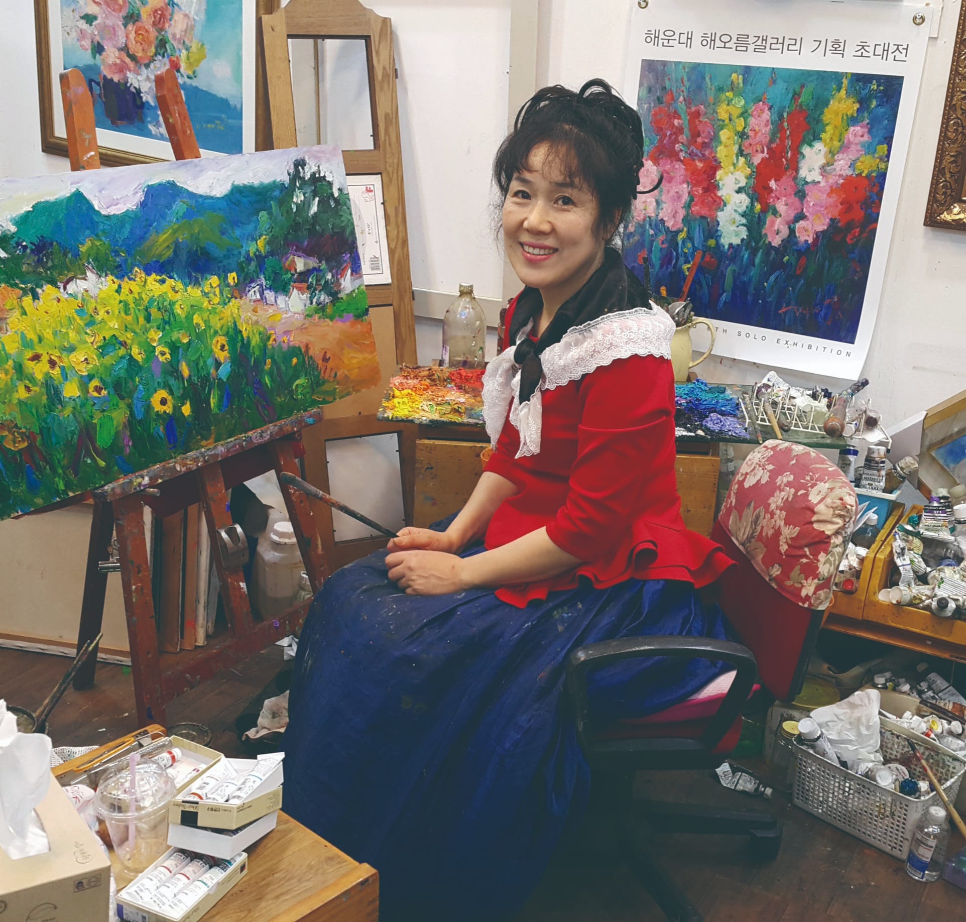 Hyunju at her studio