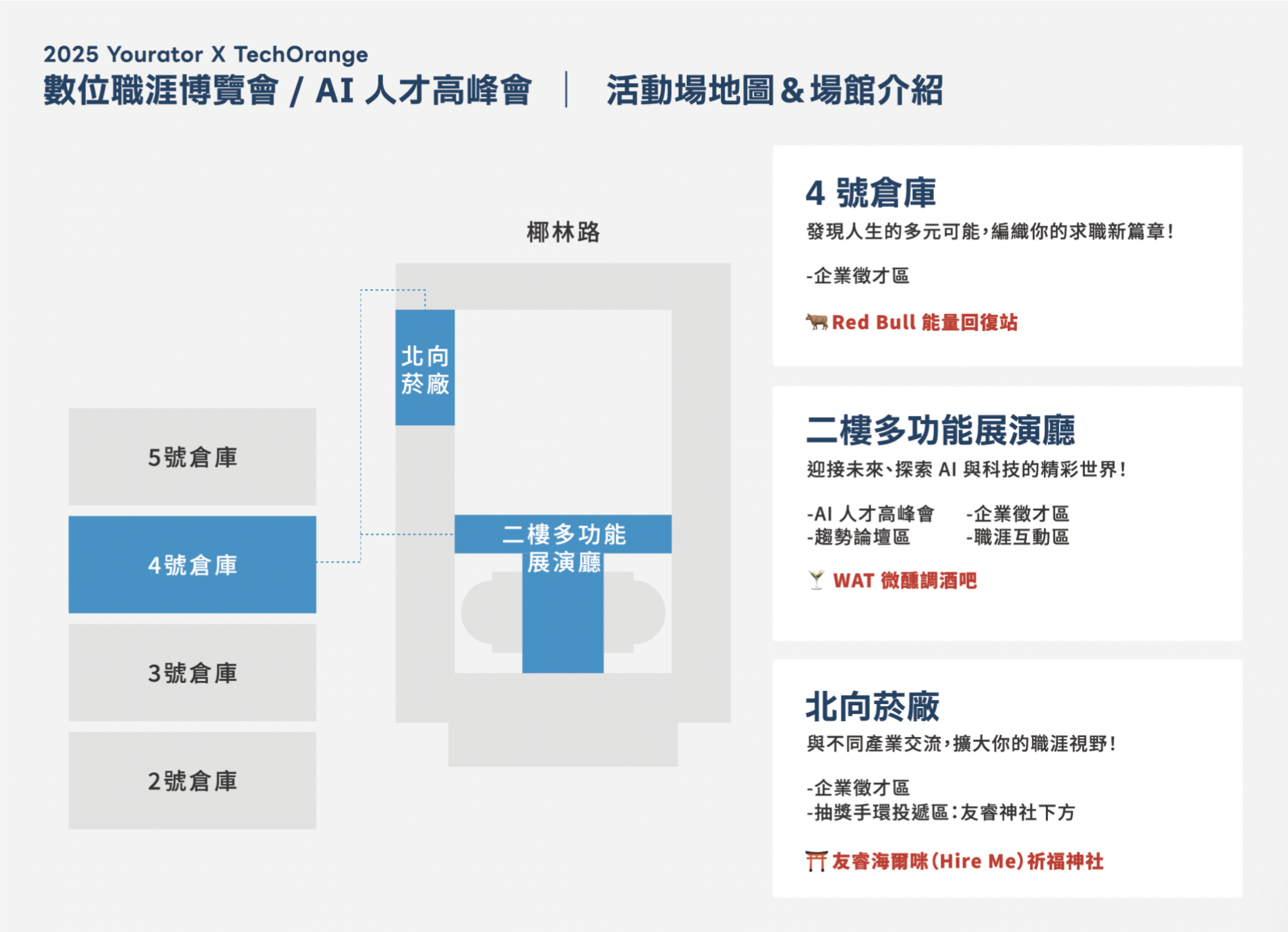 2025 Yourator 數位職涯博覽會場館地圖