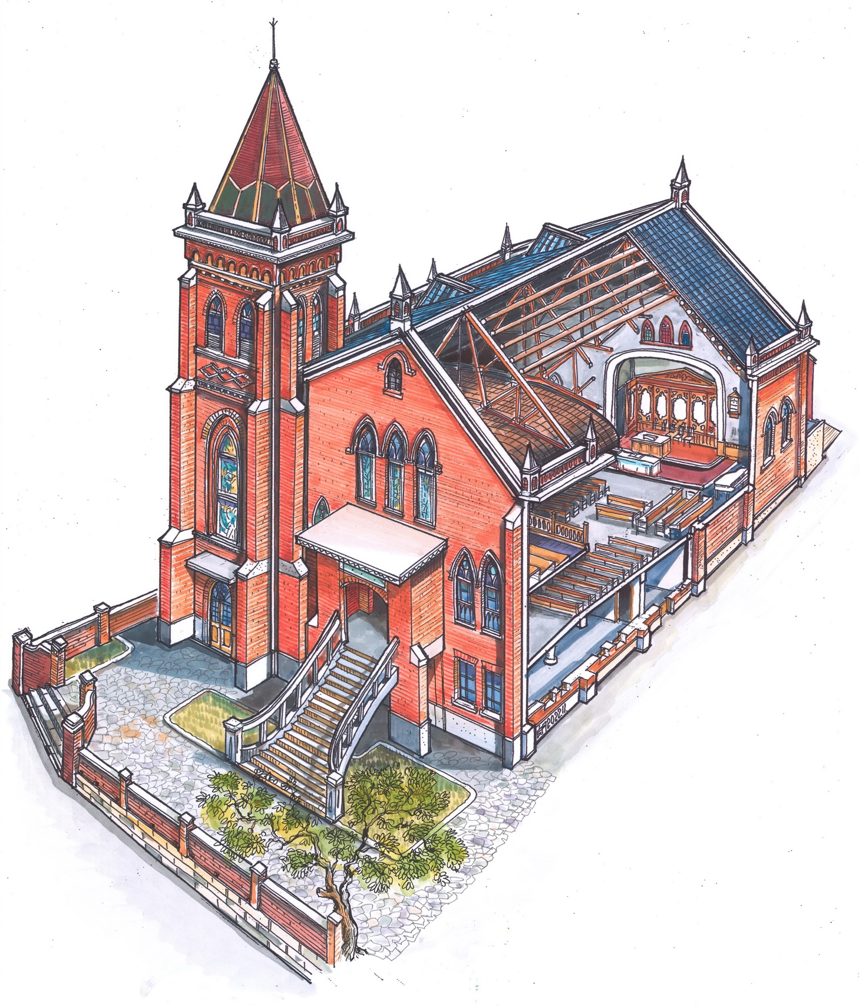 李乾朗教授手繪建築圖稿