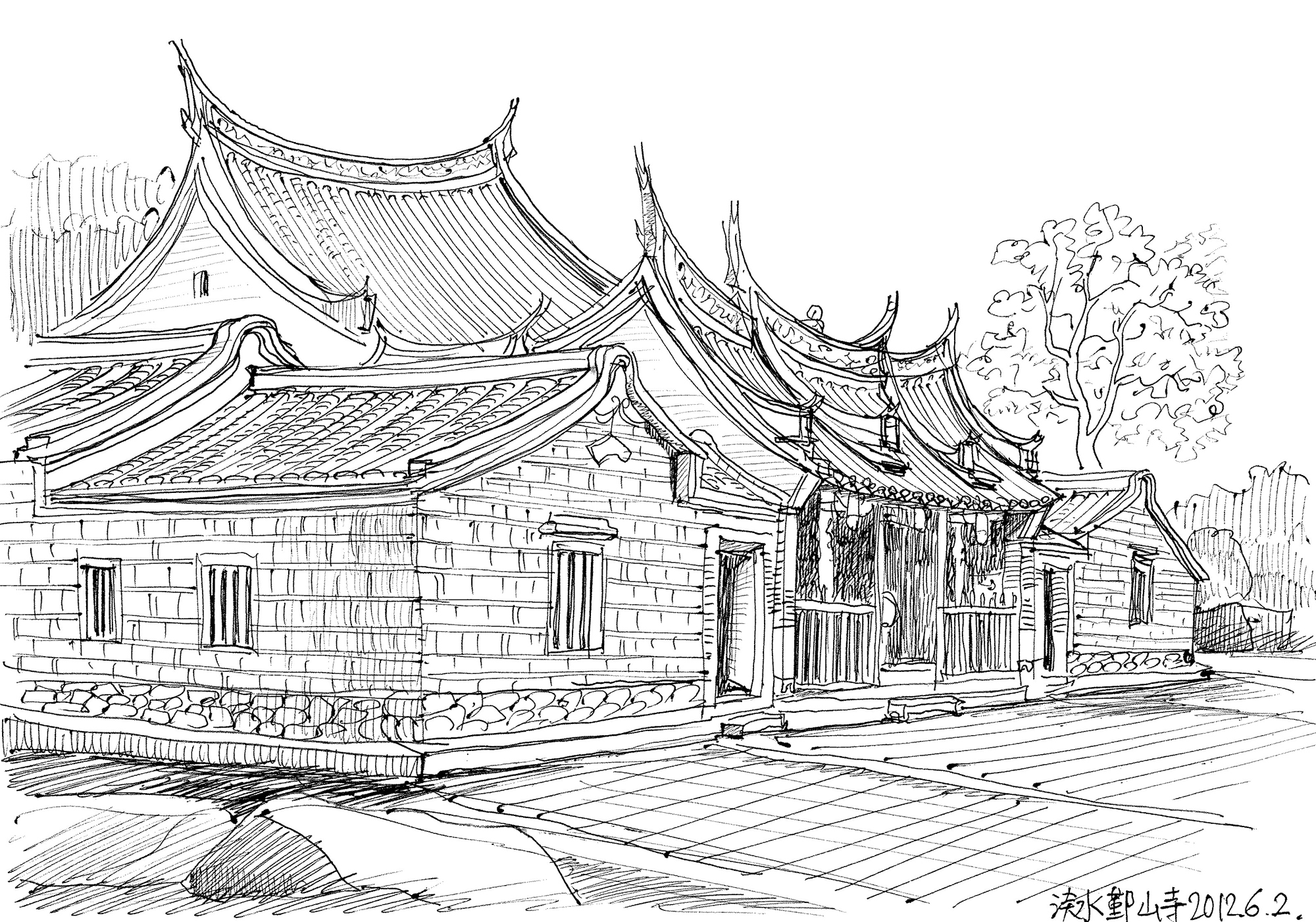 李乾朗教授手繪建築圖稿