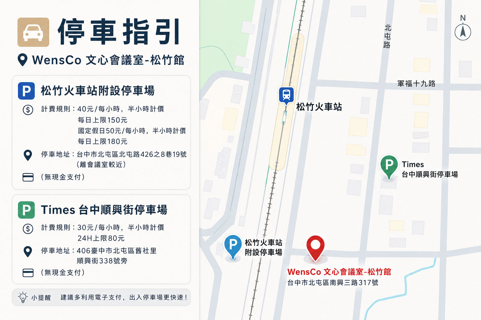 Wensco松竹館停車地圖
