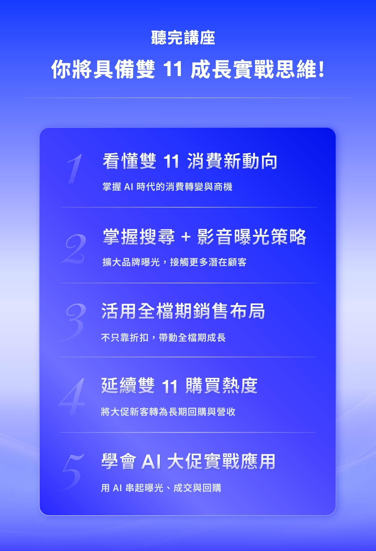 雙 11 AI 講座 總結