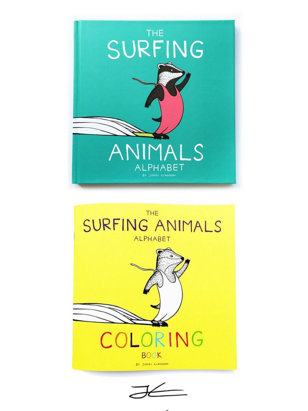 集結一幅幅動物們生動的乘浪插畫,「衝浪動物的字母繪本(The Surfing Animals Alphabet)」是Jonas Claesson的第一本衝浪插畫作品。