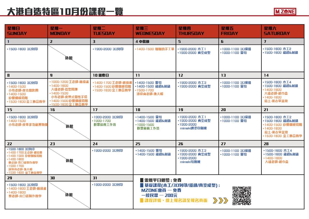 10月份Mzone基礎課程系列 - 『Maker X Yourself』｜ACCUPASS 活動通