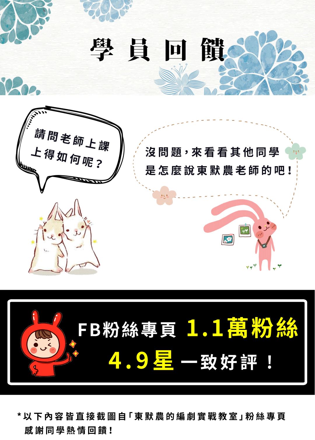 FB粉絲專頁1.1萬粉絲 4.9星一致好評