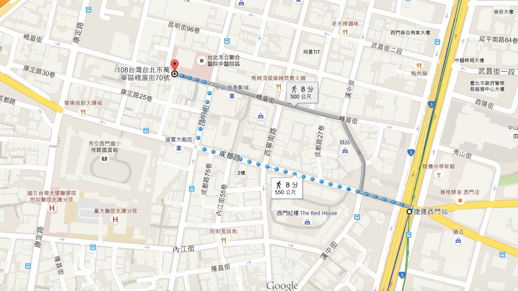 目靡空間步行路線圖