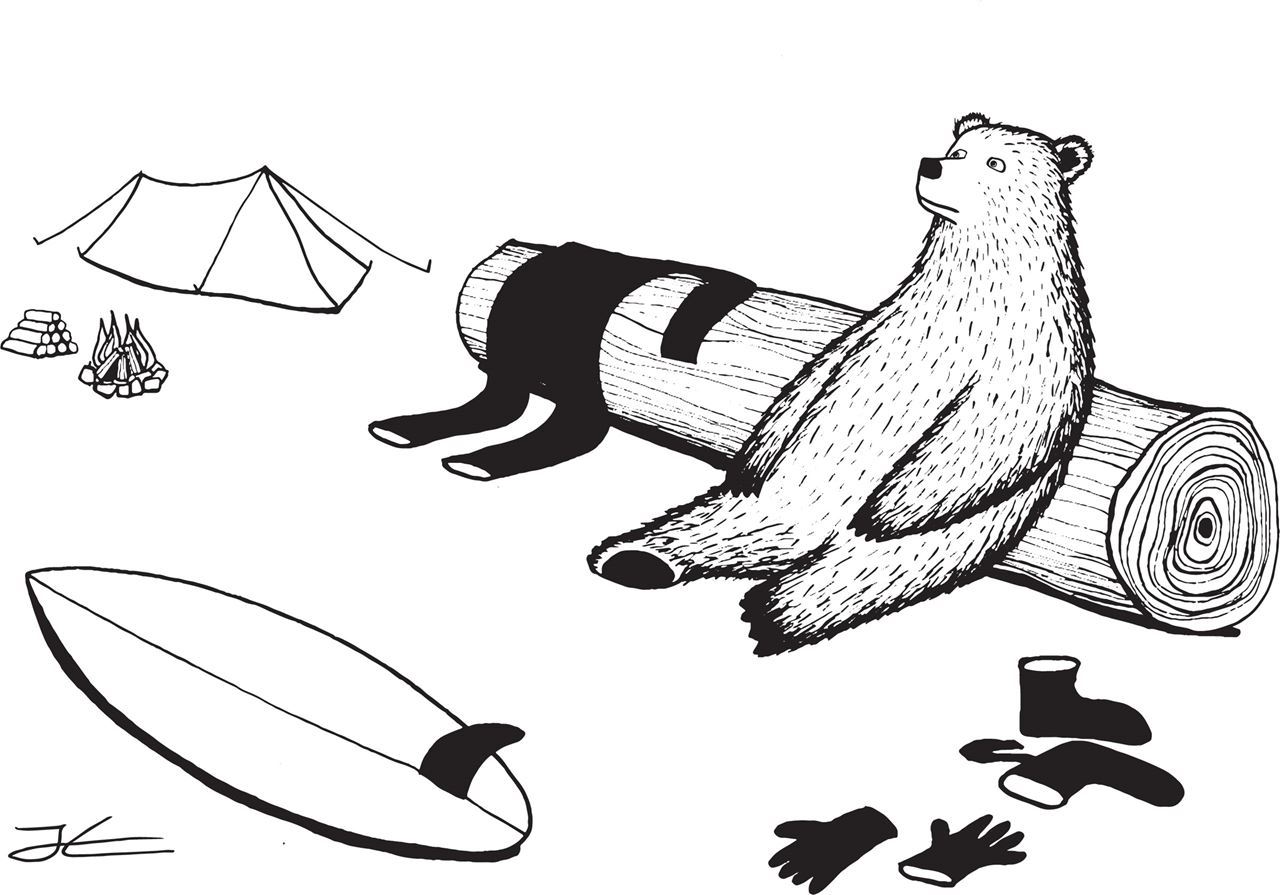 「After Surf」。衝完浪在露營地坐著放鬆是的感覺,輕鬆愜意!